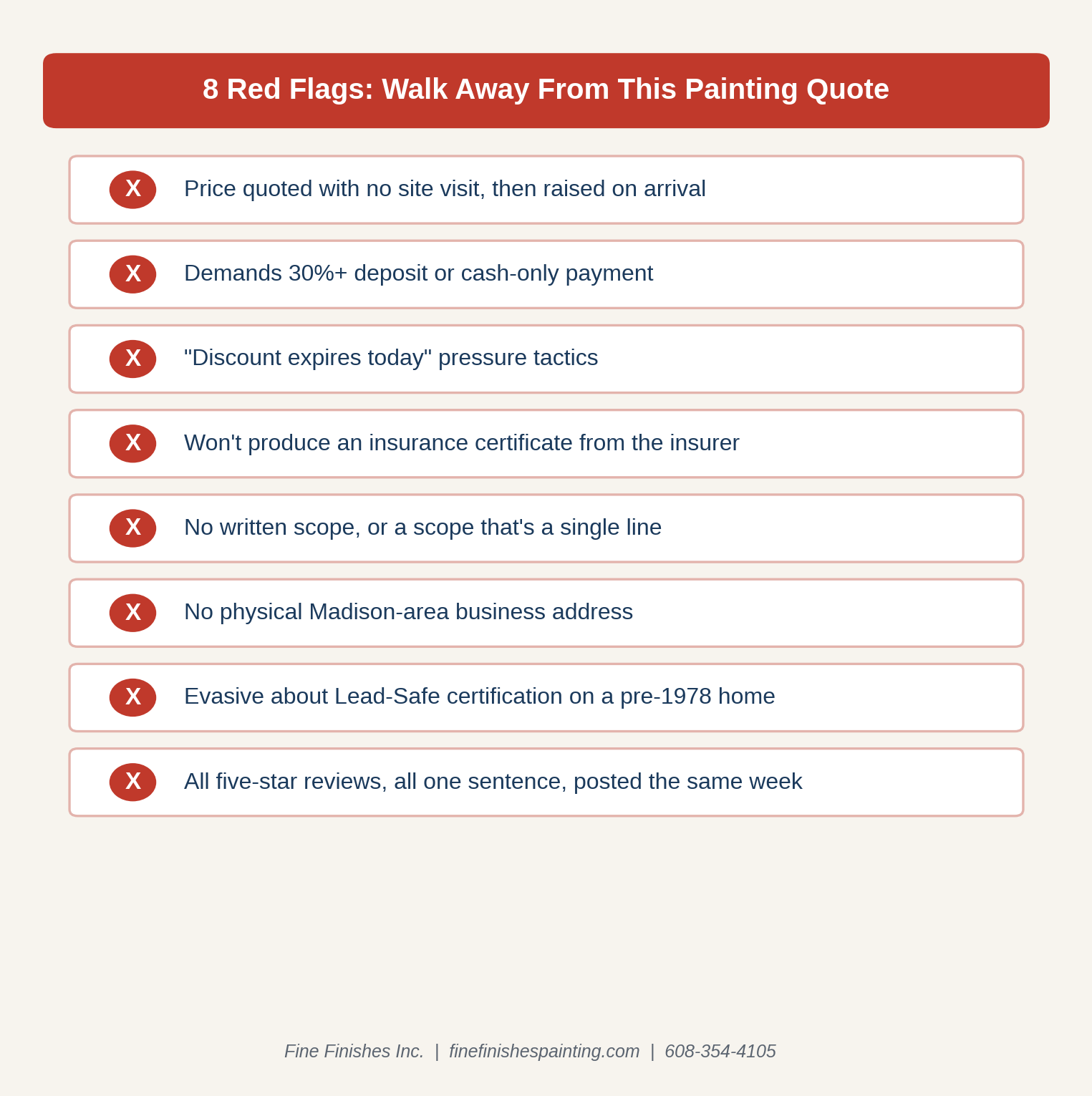 8 Red Flags Warning Card